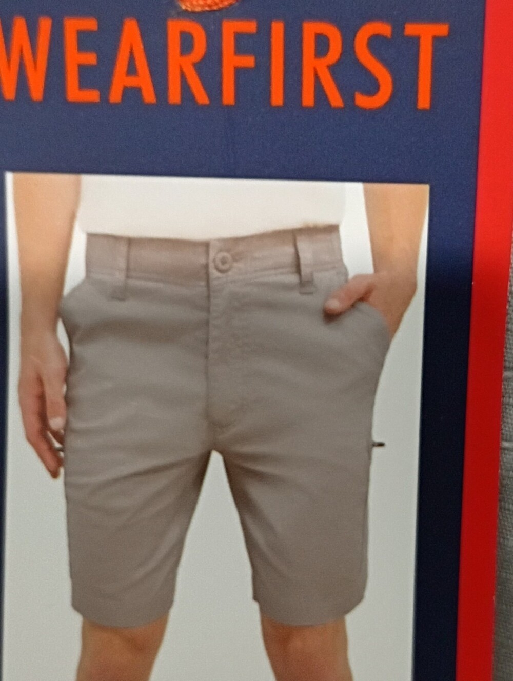 Wearfirst Men's Cargo Shorts — Light Taupe (Size 34) Zip Pockets